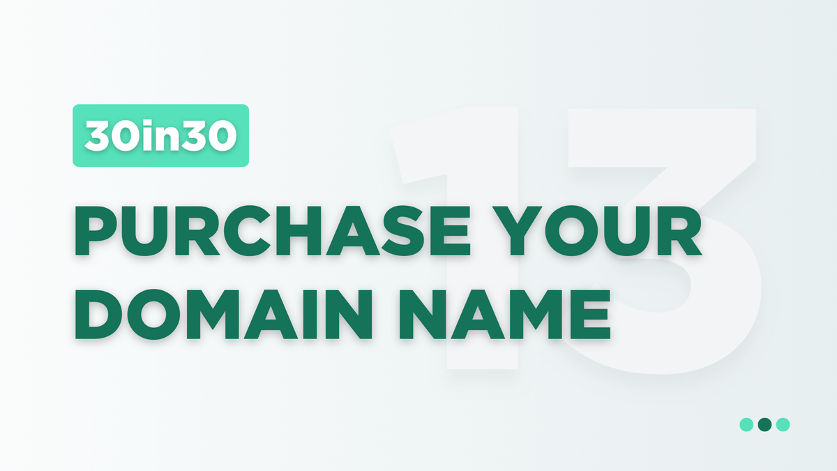 Purchase Your Domain Name